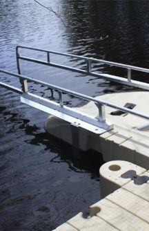 drive up dock with railings