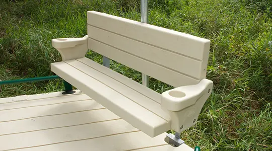 Polyethylene bench with cup holders