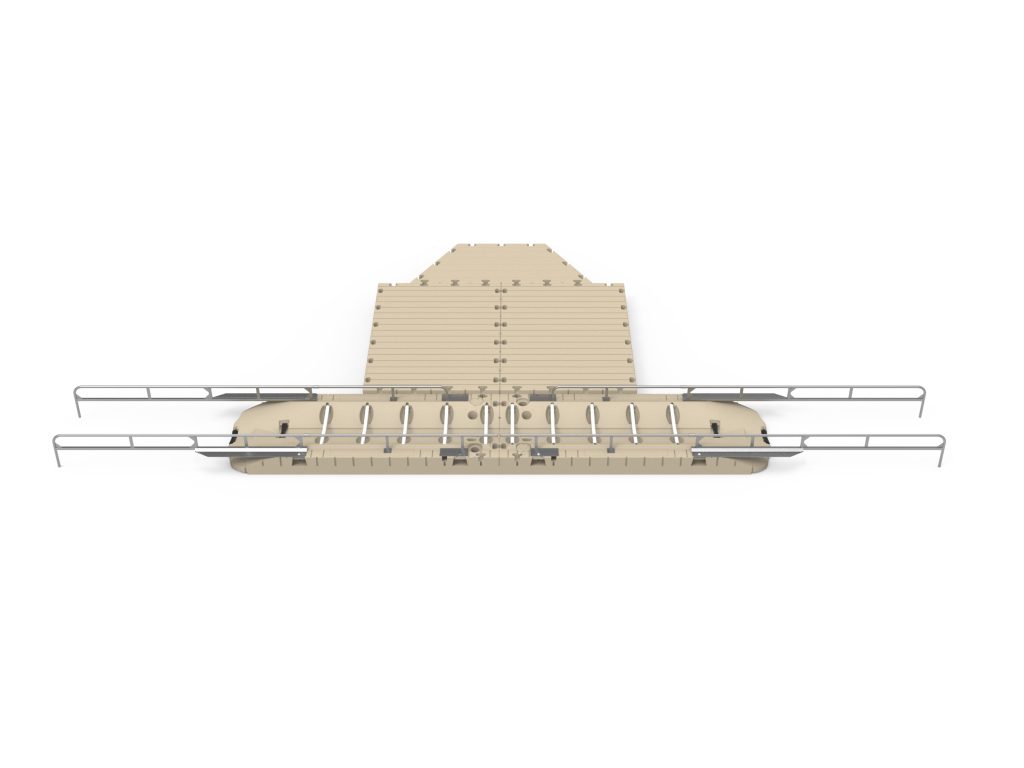 Dock with launch system view from side angle