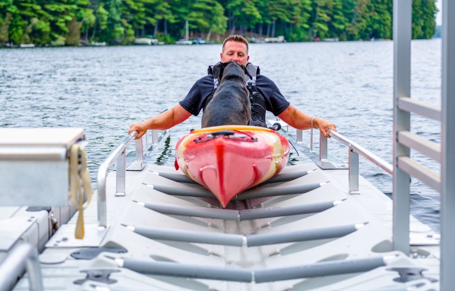 EZ Dock Man Launching Kayak