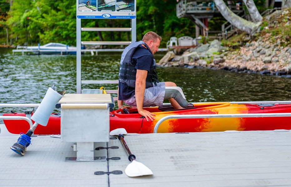 EZ Dock Man Launching Kayak