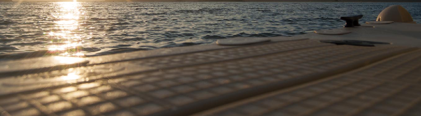 Floor view of dock at sunset