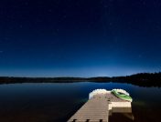 Floating dock at night