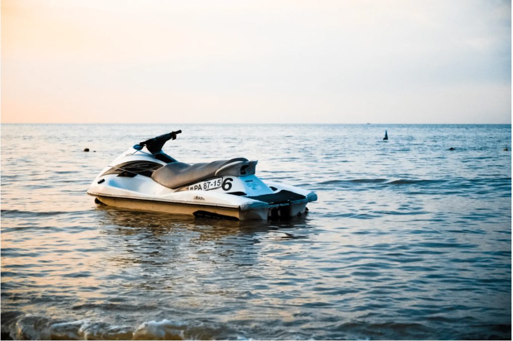 Vacant jet ski on water