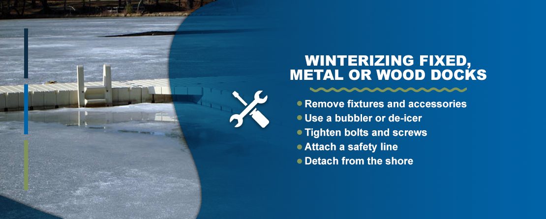 How to winterize fixed, metal or wood docks