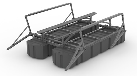 EZ Dock Aegis Boat Lift system, below water parts, Pitman arm in the down position