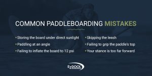 Woman falling off paddleboard