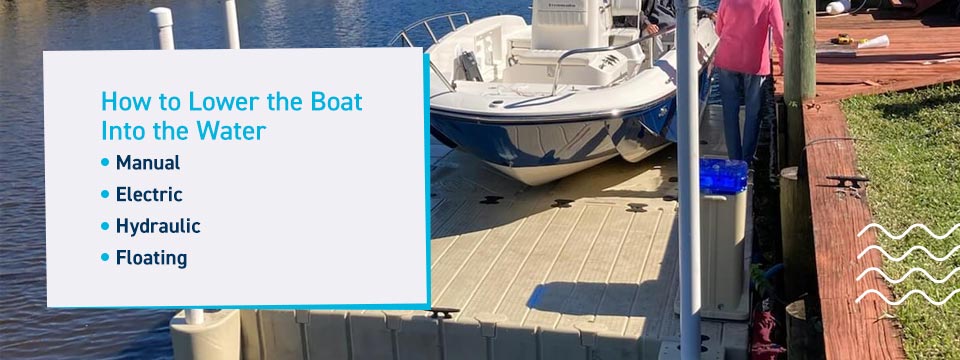 How to lower the boat into the water