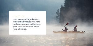 2 person kayak on a foggy lake