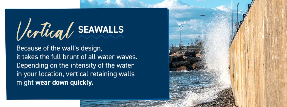 Vertical seawalls