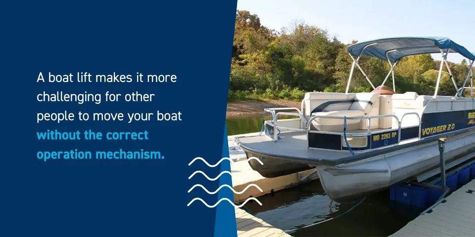 Boat Lift to Prevent Theft