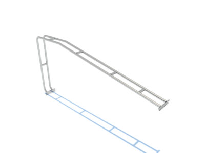 Overhead railing for EZ Dock ADA kayak launch, angled view