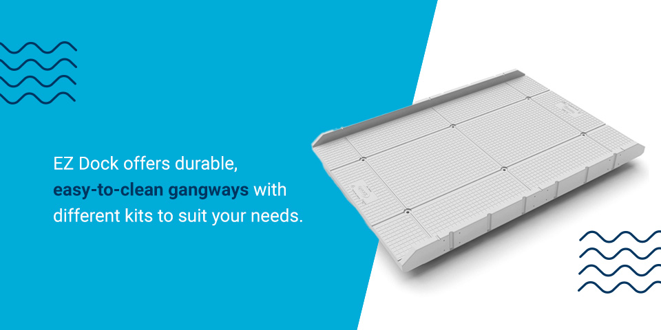 EZ Dock offers durable, easy-to-clean gangways with different kits to suit your needs.