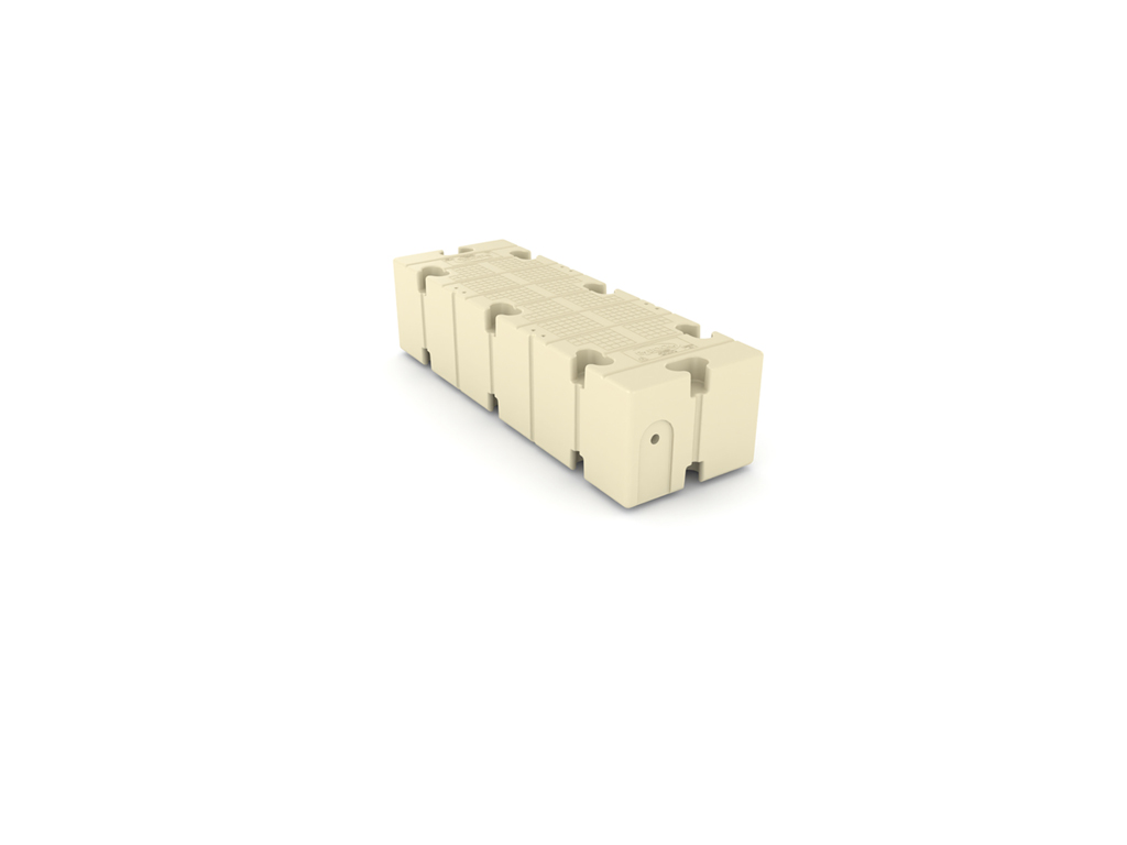 finger dock, 5 foot length, beige color narrow dock, shown on white background