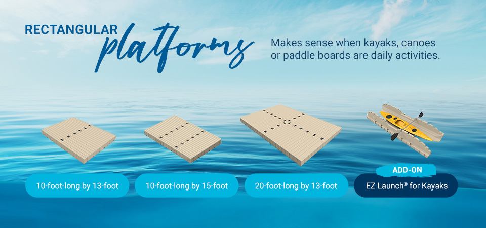 Plateformes rectangulaires pour kayaks, canots et planches à pagaie